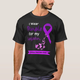 Ik Draag Paars voor mijn Stepfather Epilepsy Bewus T-shirt