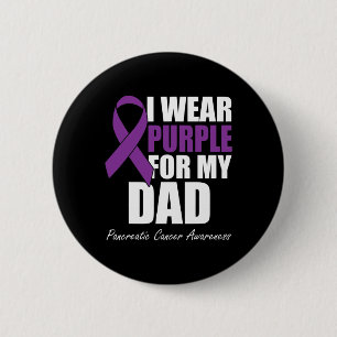 Ik Draag Paars voor mijn vader Pancreas Kanker Awa Ronde Button 5,7 Cm