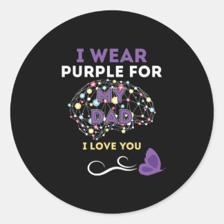 Ik Draag Paars voor mijn vader Ronde Sticker