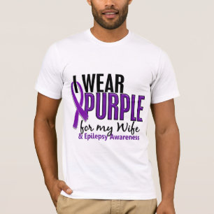 Ik Draag Paars voor mijn vrouw 10 epilepsie T-shirt