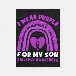 Ik draag paars voor mijn zoon Epilepsie bewustzijn Fleece Deken