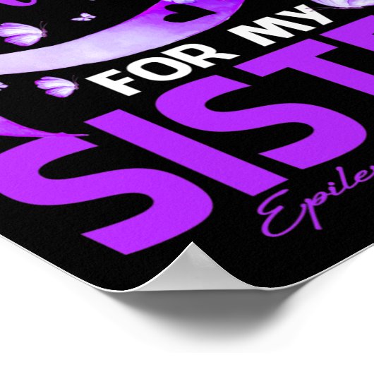 Ik Draag Paars voor mijn zuster Epilepsy Bewusthei Poster (Hoek)