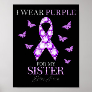 Ik Draag Paars voor mijn zuster Epilepsy Bewusthei Poster