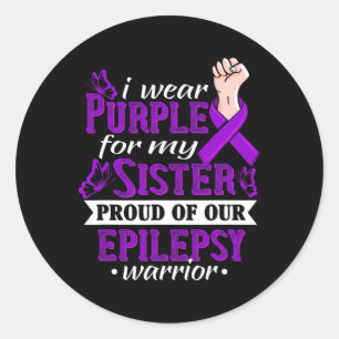 Ik Draag Paars voor mijn zuster Epilepsy Warrior A Ronde Sticker
