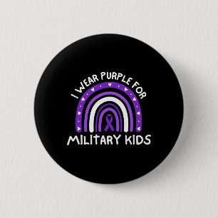 Ik Draag Paars voor militaire Kinderen Ronde Button 5,7 Cm