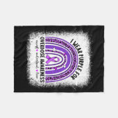 Ik Draag Paars voor overdosering Fleece Deken (Voorkant (Horizontaal))