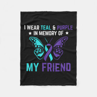 Ik Draag Paarse Blauwgroen ter nagedachtenis aan m Fleece Deken