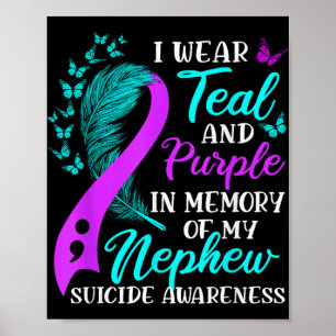 Ik Draag Paarse Blauwgroen ter nagedachtenis aan m Poster