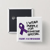 Ik Draag Paarse Chiari Awareness Ribbon Button (Voorkant /achterkant)