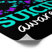 Ik Draag Paarse en Blauwgroen voor mijn moeders ze Poster (Hoek)