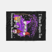 Ik Draag Paarse kabouterwagen voor fibromyalgia AW Fleece Deken (Voorkant (Horizontaal))