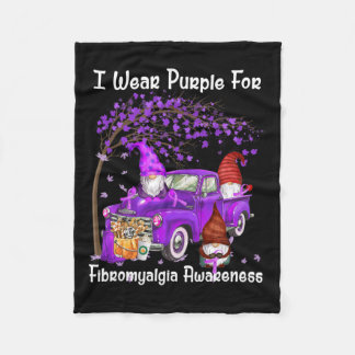 Ik Draag Paarse kabouterwagen voor fibromyalgia AW Fleece Deken