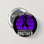 Ik Draag Paarse Overdosis Awareness Paarse Lintkou Ronde Button 5,7 Cm (Voorkant /achterkant)