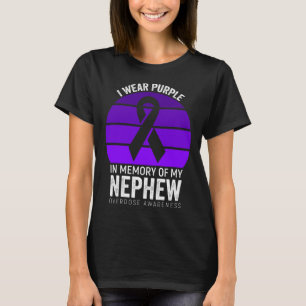 Ik Draag Paarse Overdosis Awareness Paarse Ribbon  T-shirt