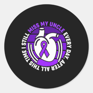Ik Draag Paarse Overdosis Bewustzijn Paarse Lint U Ronde Sticker