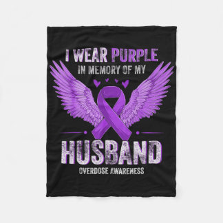 Ik Draag Paarse ter nagedachtenis aan mijn man ove Fleece Deken