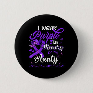 Ik Draag Paarse ter nagedachtenis aan mijn tante o Ronde Button 5,7 Cm