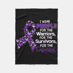 Ik Draag Paarse voor de Warriors Butterfly Overdos Fleece Deken
