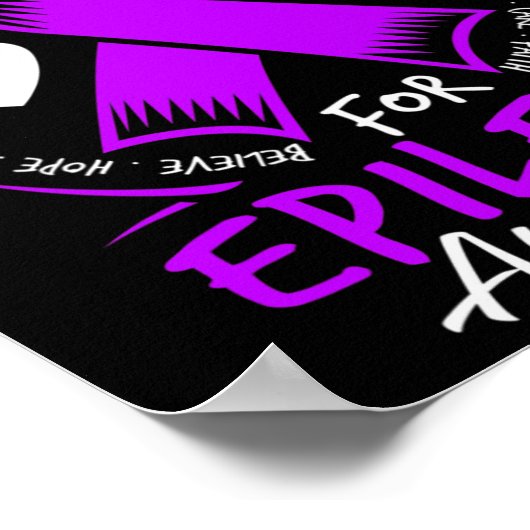 Ik Draag Paarse voor epilepsiebewustzijn Poster (Hoek)