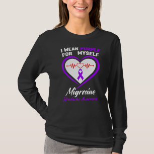 Ik Draag Paarse voor mezelf Migraine Hoofdpijn Awa T-shirt