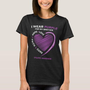 Ik Draag Paarse voor mijn broertje Epilepsie Aware T-shirt