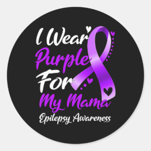 Ik Draag Paarse voor mijn mamma-epilepsie-bewustzi Ronde Sticker