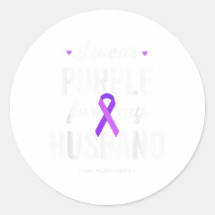 Ik Draag Paarse voor mijn man, Heimers Awarenes Ronde Sticker