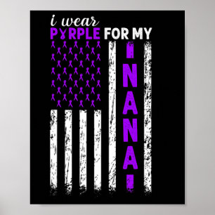 Ik Draag Paarse voor mijn Nana Pancreatic Cancer U Poster