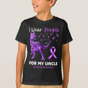 Ik Draag Paarse voor mijn oom Epilepsie Bewustzijn T-shirt