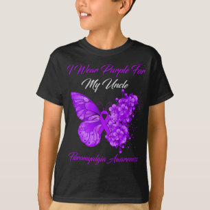 Ik Draag Paarse voor mijn oom fibromyalgie krijger T-shirt