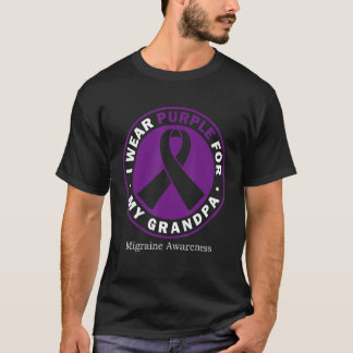 Ik Draag Paarse voor mijn opa migraine bewustzijn T-shirt