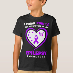Ik Draag paarse voor mijn schoonbroer Epilepsie be T-shirt