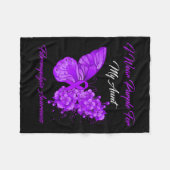 Ik Draag Paarse voor mijn tante fibromyalgie bewus Fleece Deken (Voorkant (Horizontaal))