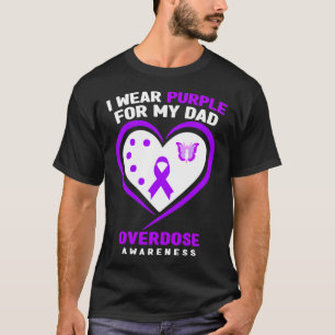 Ik Draag Paarse voor mijn vader overdosis bewustzi T-shirt
