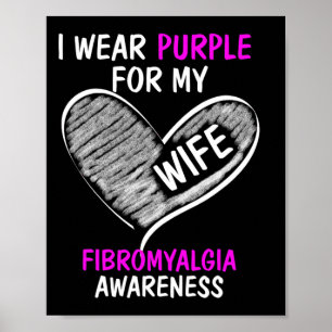 Ik Draag Paarse voor mijn vrouw familie fibromyalg Poster