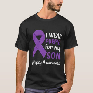 Ik Draag Paarse voor mijn zoon Epilepsie Bewustzij T-shirt