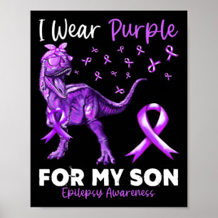 Ik Draag Paarse voor mijn zoontje Epilepsie Bewust Poster