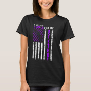 Ik Draag Paarse voor mijn zus alvleesklierkanker U T-shirt