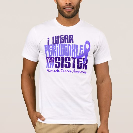 Ik Draag Periwinkle Zuster 6.4 Maagkanker T-shirt (Voorkant)