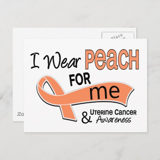 Ik Draag Perzik 42 baarmoederhalskanker Briefkaart (Voorkant / Achterkant)