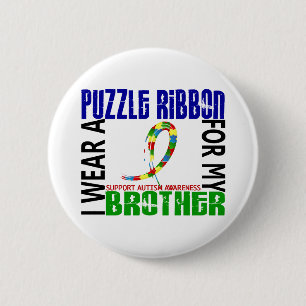 Ik Draag puzzellint voor mijn broer 46 autisme Ronde Button 5,7 Cm