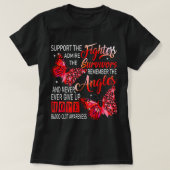 Ik Draag Red Ribbon Butterflies Blood Clot Awarene T-shirt (Design voorkant)