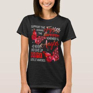 Ik Draag Red Ribbon Butterflies Blood Clot Awarene T-shirt