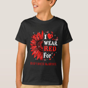 Ik Draag Red Twinkle Heart Sunflower Bloedkanker A T-shirt