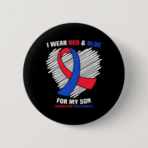 Ik Draag rood en blauw voor mijn zoon CHD bewustzi Ronde Button 5,7 Cm