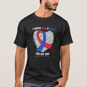 Ik Draag Rood en Blauw voor mijn Zoon Kwaliteit Be T-shirt