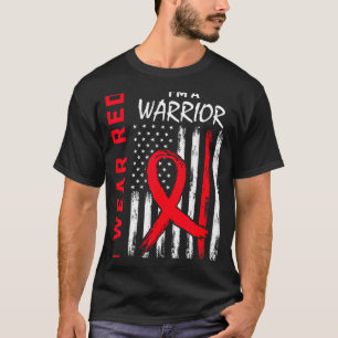 Ik draag rood, ik ben een krijger Hartziekte bewus T-shirt