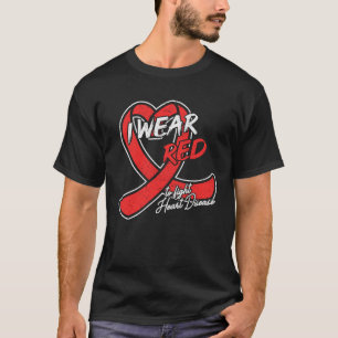 Ik draag rood om cardiologen te bestrijden die har t-shirt
