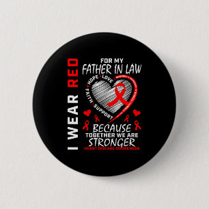 Ik Draag Rood Voor Hartziekte Bij Mijn Schoonvader Ronde Button 5,7 Cm