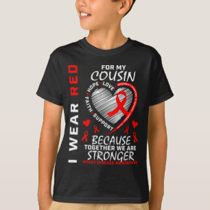 Ik Draag Rood Voor Hartziektebewustzijn Bij Mijn N T-shirt